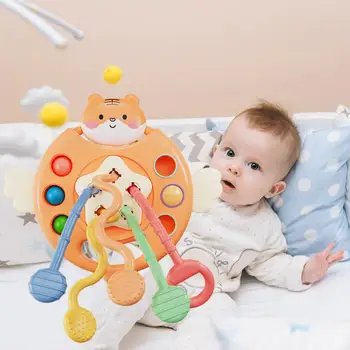 Хватательная Играчка за новородено, Мультисенсорная Играчка Монтесори за никнене на млечни зъби, Професията на ниточке за 6-12 Месеца, за Бебета, за Бебета