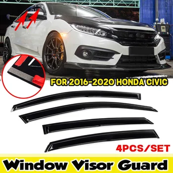 Черни Автомобилни Сенници За Прозорци, За Защита От Слънце И Дъжд Предпазител За Отдушник На Вятърната Козирка Козирка За За Honda Civic 2016-2020 Навеси, Покриване На