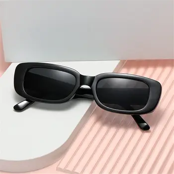 Черни слънчеви очила, Класически квадратни очила в стил ретро, дамски маркови vintage слънчеви очила за пътуване, малки правоъгълни слънчеви очила, дамски очила с изпъкнали очи