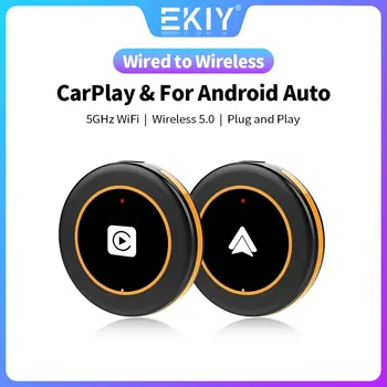 ЭКИЙ Нов кабелен и безжичен адаптер за кола Carplay за Android софтуер за кучета, автомагнитола OEM, мултимедиен плеър, интелигентен конектор Ai Box и